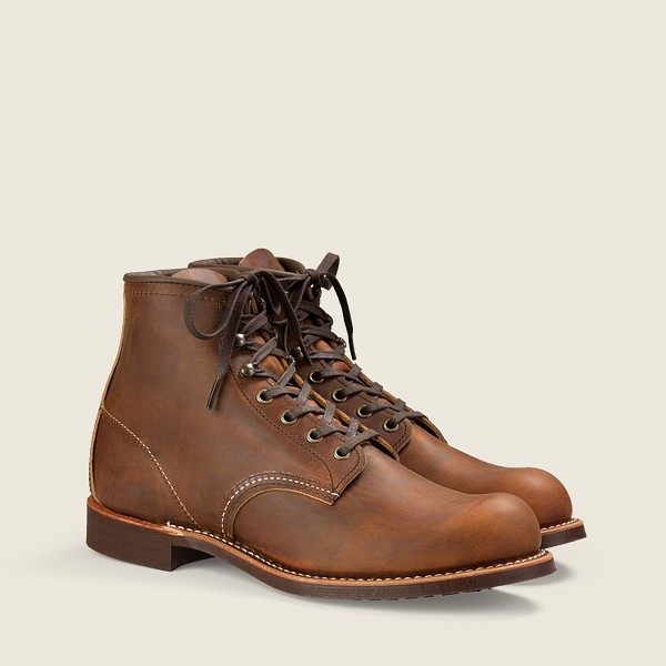 Red Wing Mens Heritage Boots - Blacksmith - 6-inchr Rough & Tough Leather - Brown - WIM409128